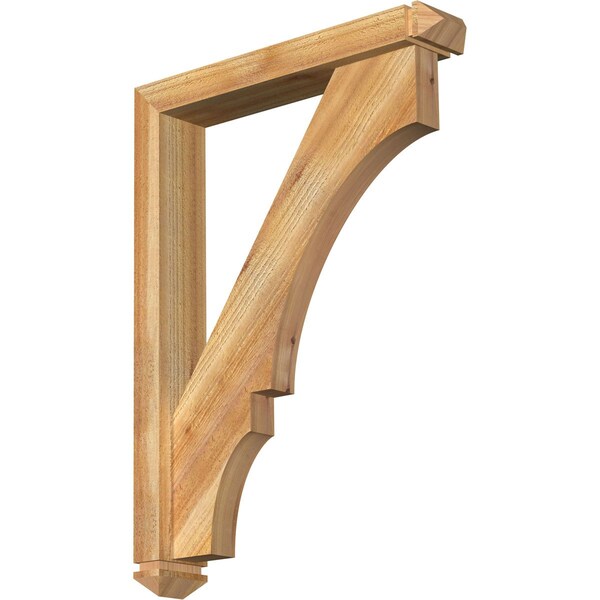 Ekena Millwork Balboa Arts and Crafts Rough Sawn Bracket w/ Offset Brace, Western Red Cedar, 4"W x 22"D x 30"H BKT0402X22X30BOA03RWR - main